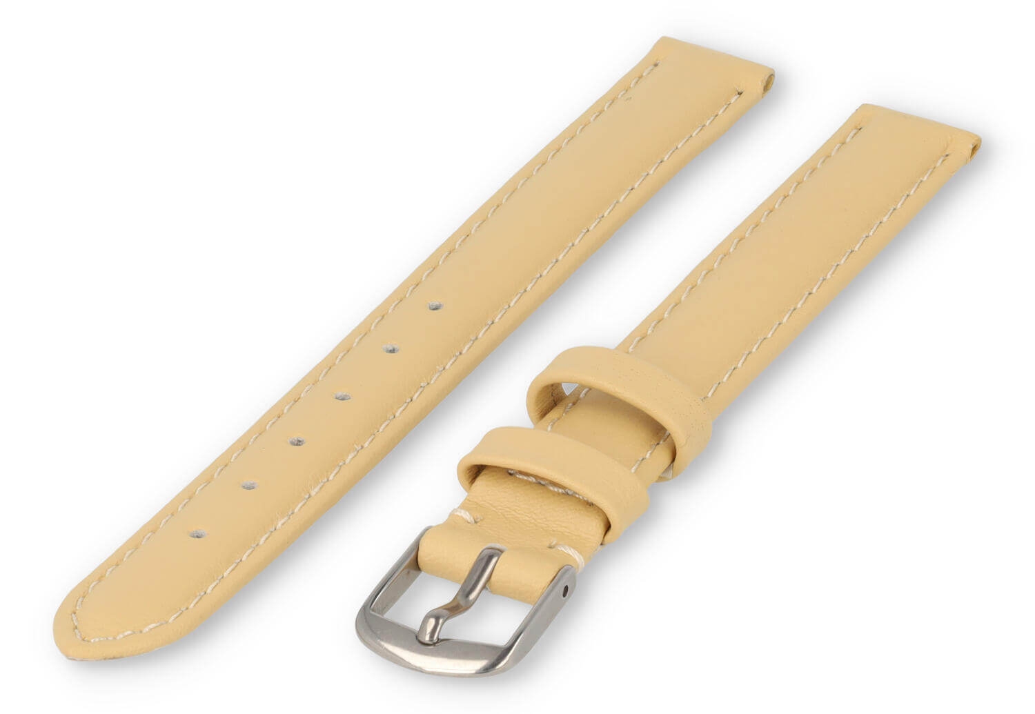 XL glatt Lederband - 12mm - vanille