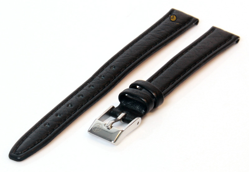 Uhrenarmband 12mm Schwarz Büffelleder extra lang