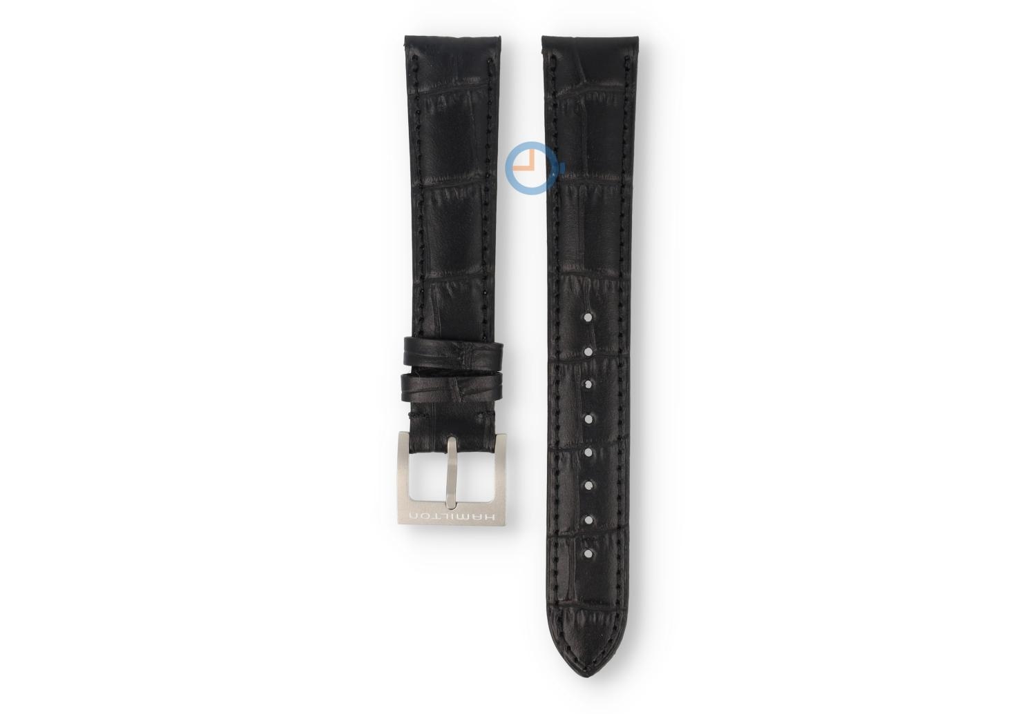 Hamilton Uhrenarmband - 18/16mm - schwarz Leder