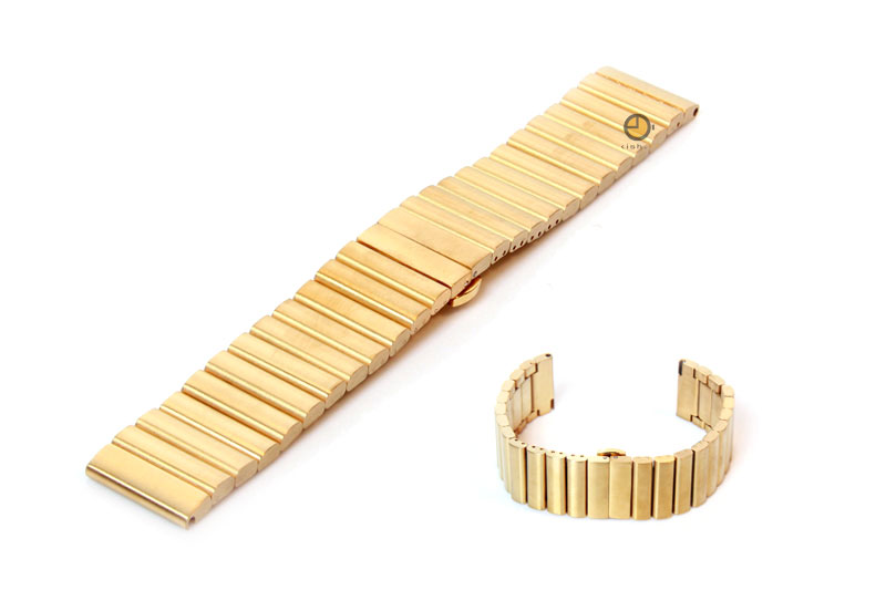 Uhrenarmband 24mm Gold Stahl matt
