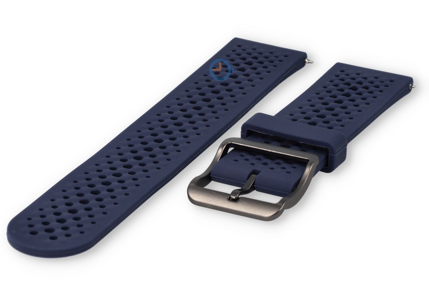 Atmendes Silikon Band - 22mm marineblau - gelocht