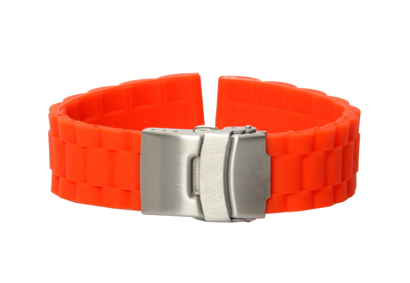 Uhrenarmband 20mm Orange Kautschuk