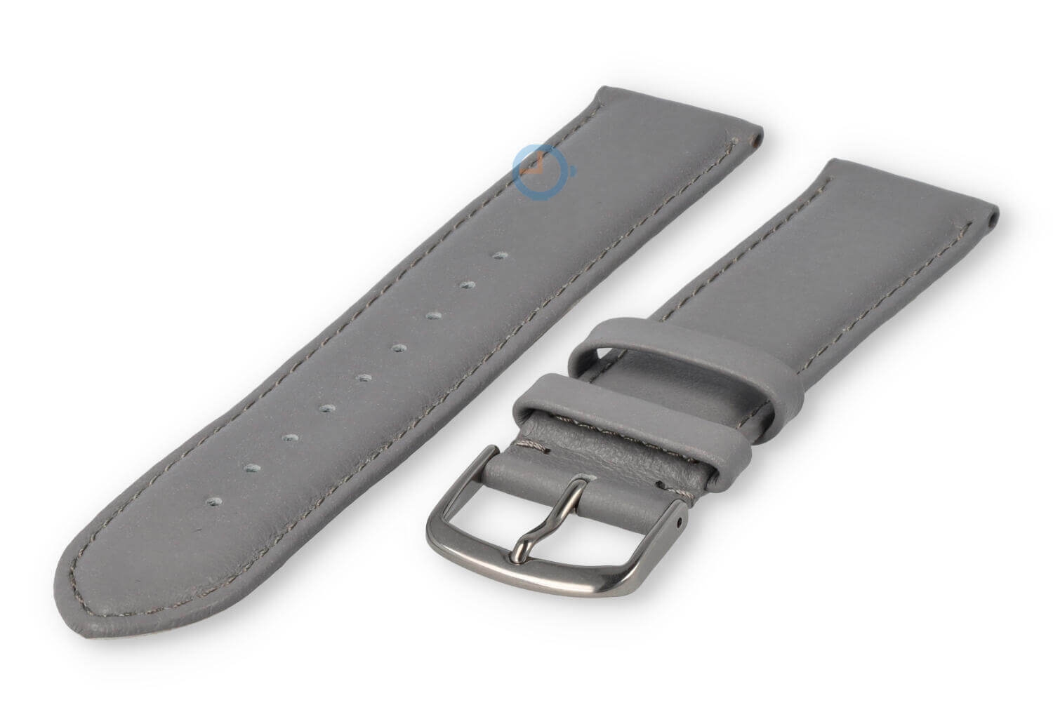20mm Lederband mit Naht - hellgrau