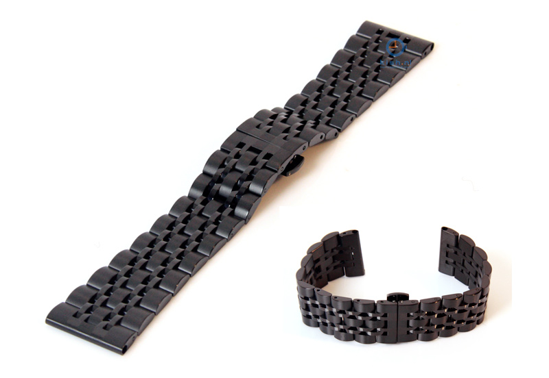 Uhrenarmband 24mm schwarz Edelstahl