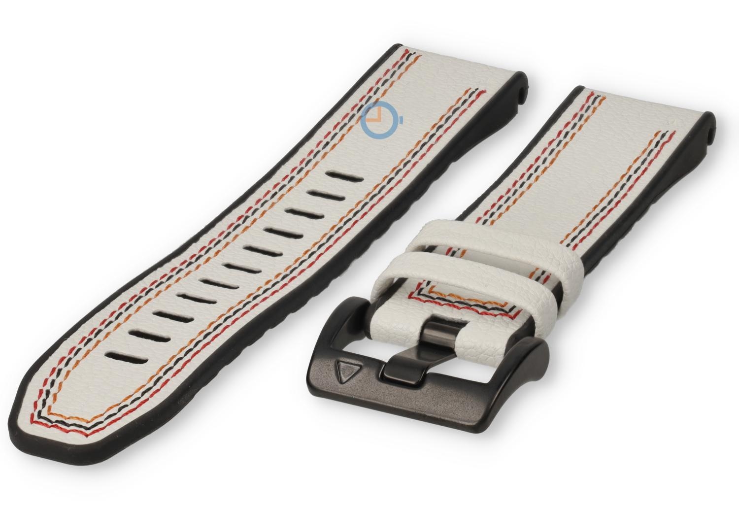 Triple stitched Armband voor Garmin - 22mm weiß