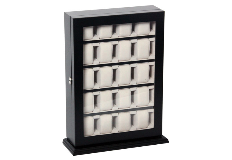 Uhrenvitrine 20 Strücke Schwarz