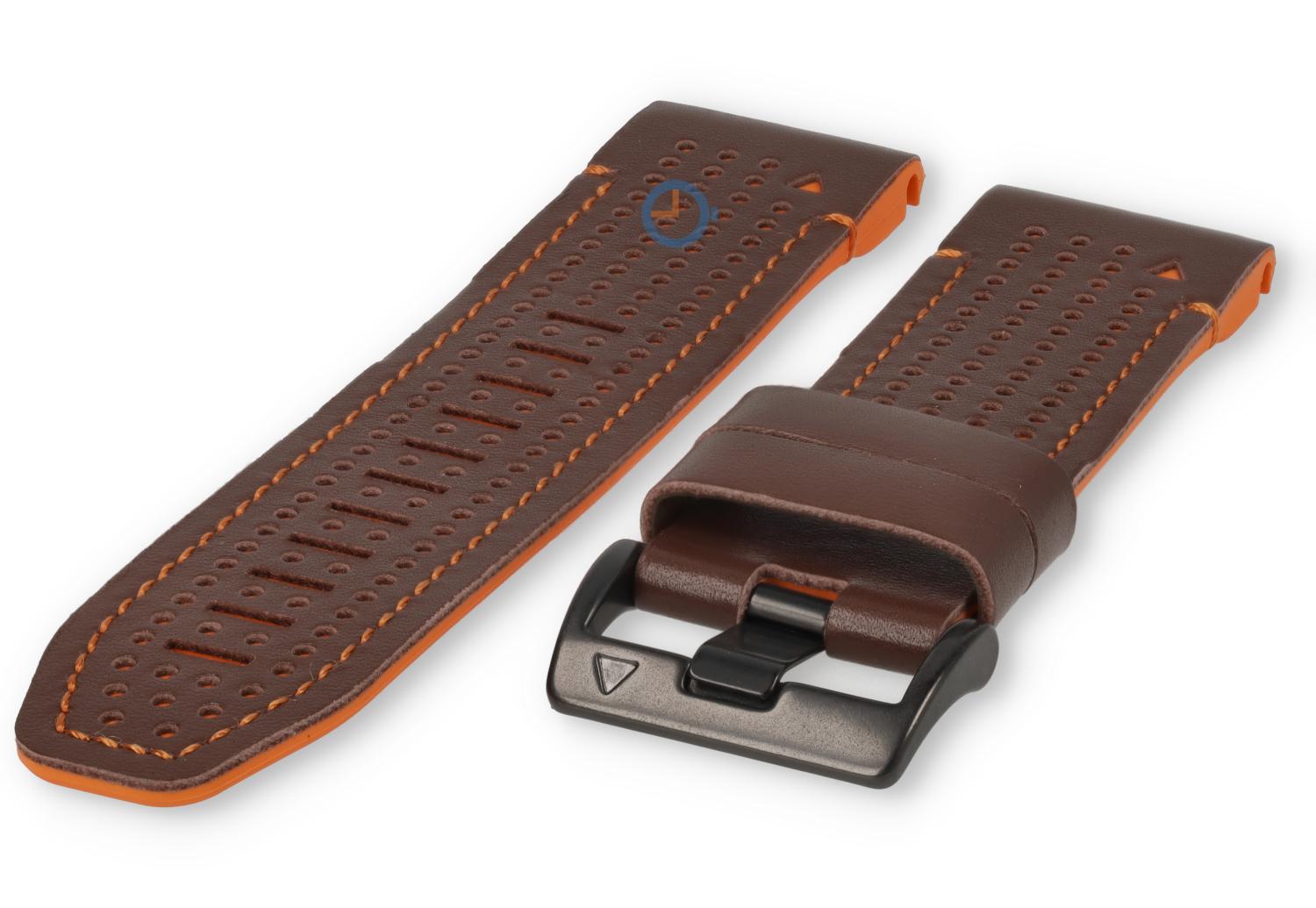 Premium Garmin Fenix 7X Armband - cognac/orange
