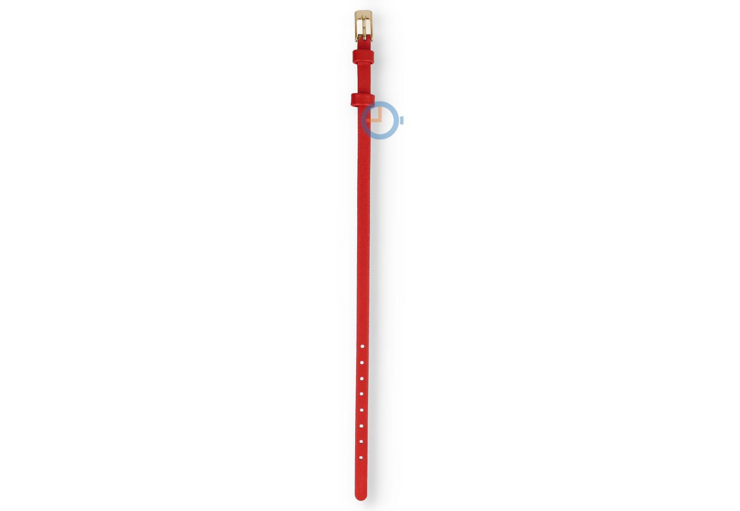 One-piece Leder Uhrenarmband - 6mm - rot/gold
