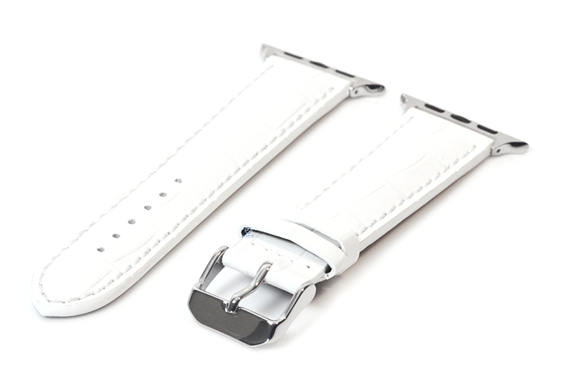 Apple Uhrenarmband croco Leder weiÃŸ - 44/45/46/49mm