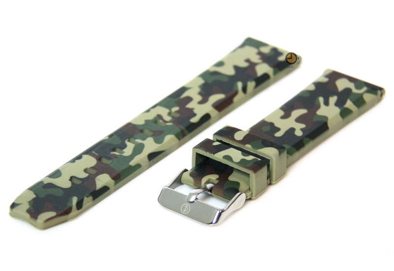 24mm Silikon Uhrenarmband camouflage Grün