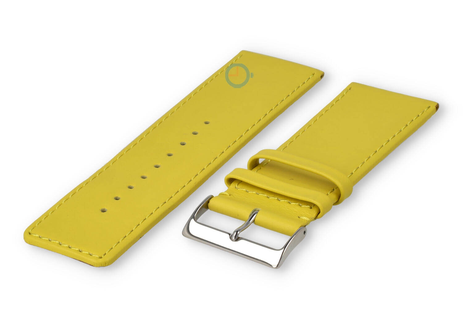 30mm Uhrenarmband glatt Leder - Gelb