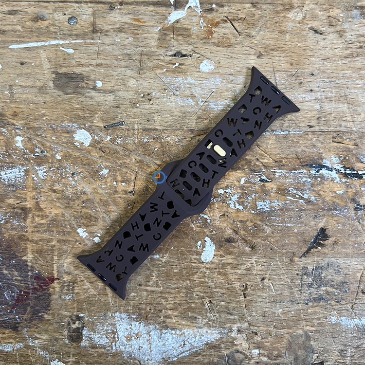 silikon Buchstabeband - Apple Watch 41mm - Braun