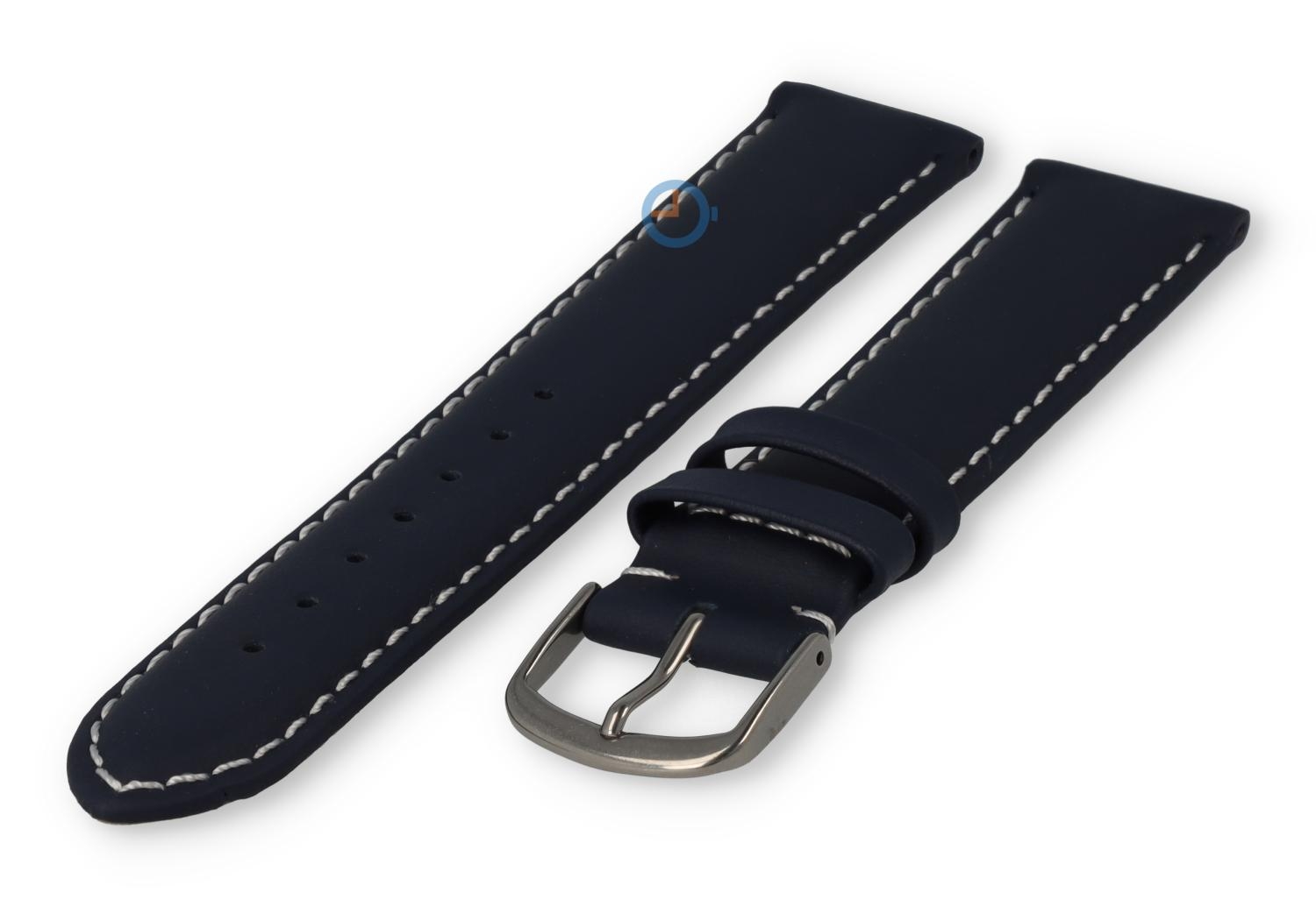 Ungerade Größe Uhrenarmband Leder - 19mm - marineblau