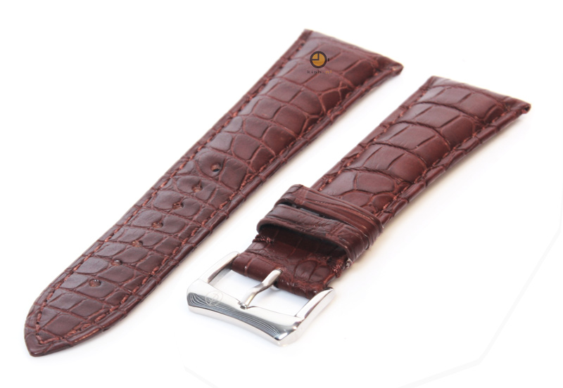 Uhrenarmband 22mm Hellbraun Krokodilleder matt