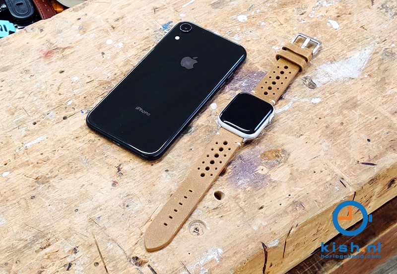 Apple Watch bandje perforated leer bruin - 38/40/41mm
