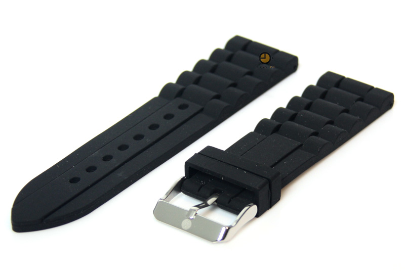 Silikon Uhrenarmband 22mm Schwarz