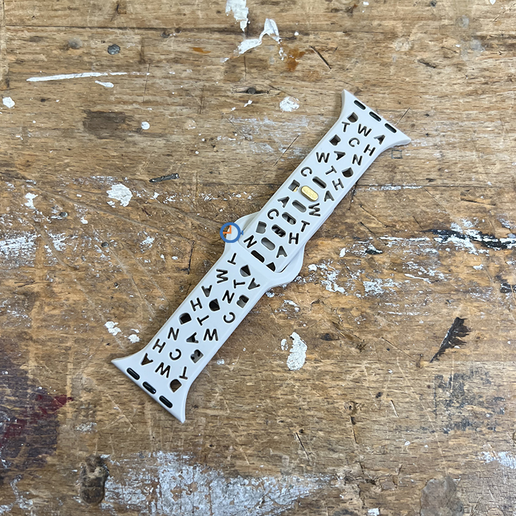Letter siliconen bandje - Apple Watch 45mm - Lichtgrijs