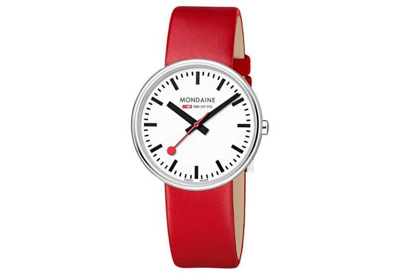 Mondaine 18mm Uhrenarmband Rot glänzend