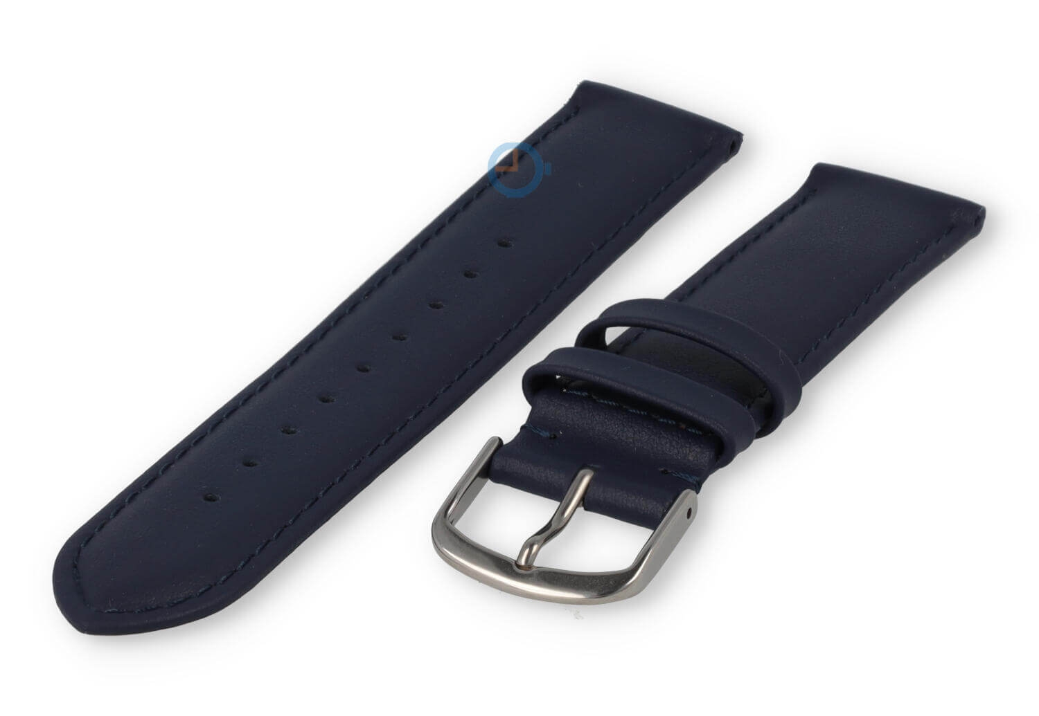 18mm Lederband mit Naht - dunkelblau