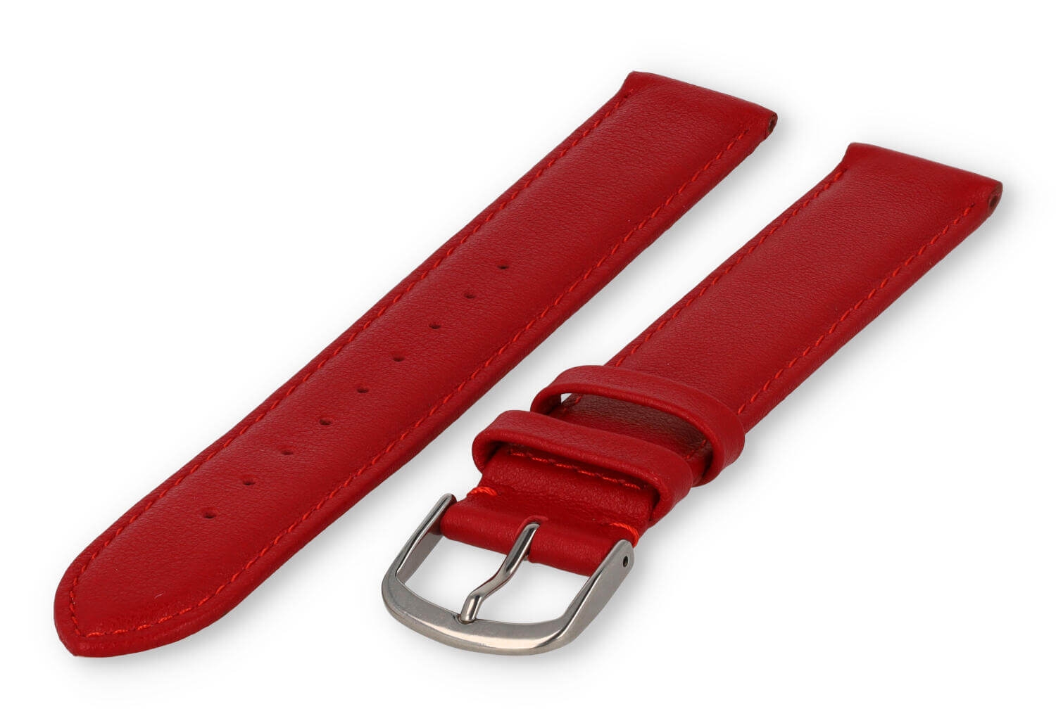XL glatt Lederband - 18mm - dunkelrot