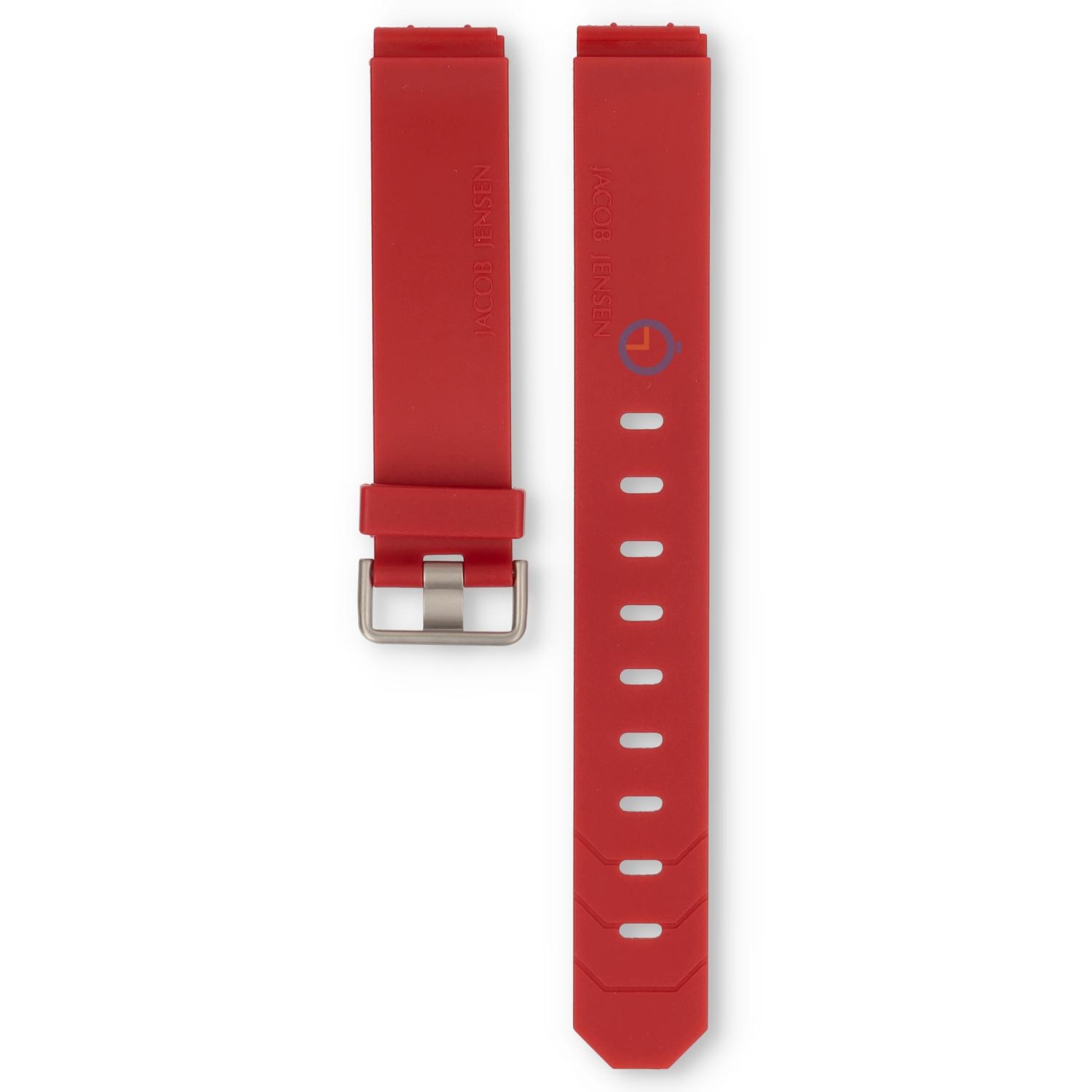 Jacob Jensen uhrenarmband - 17mm Rot Kautschuk