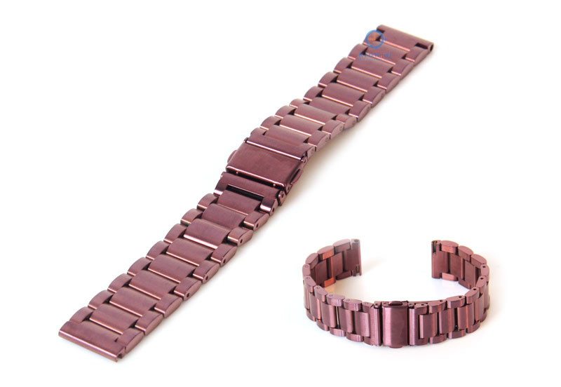Uhrenarmband 18mm Edelstahl Aubergine