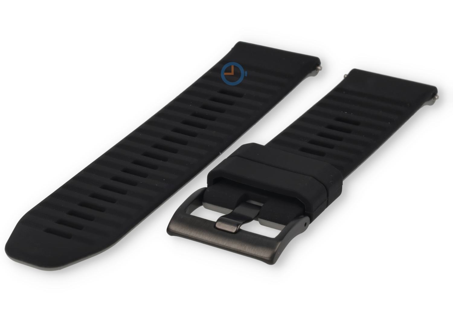 24mm Silikon Uhrenarmband - schwarz grau - Schnellwechsel