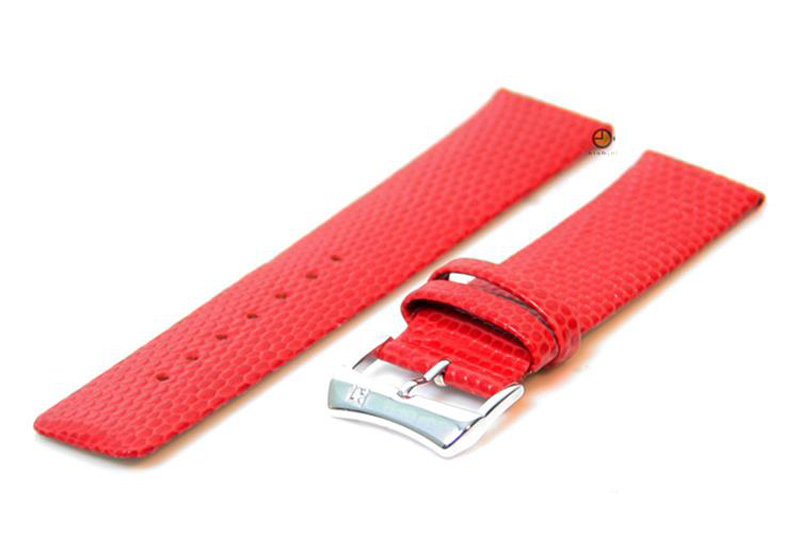 Uhrenarmband 20mm rot Leder mit Eidechsendruck