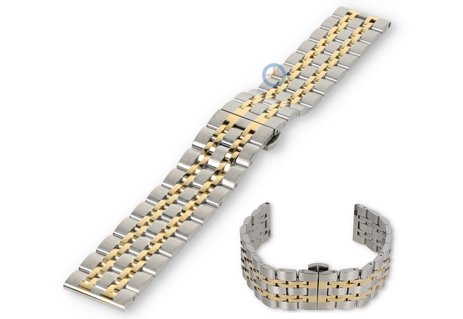 Stahl Uhrenarmband 22mm - twotone straight