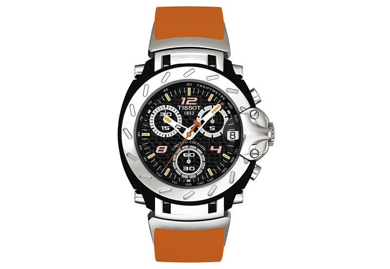 Tissot Uhrenarmband T90487682 orange Silikon