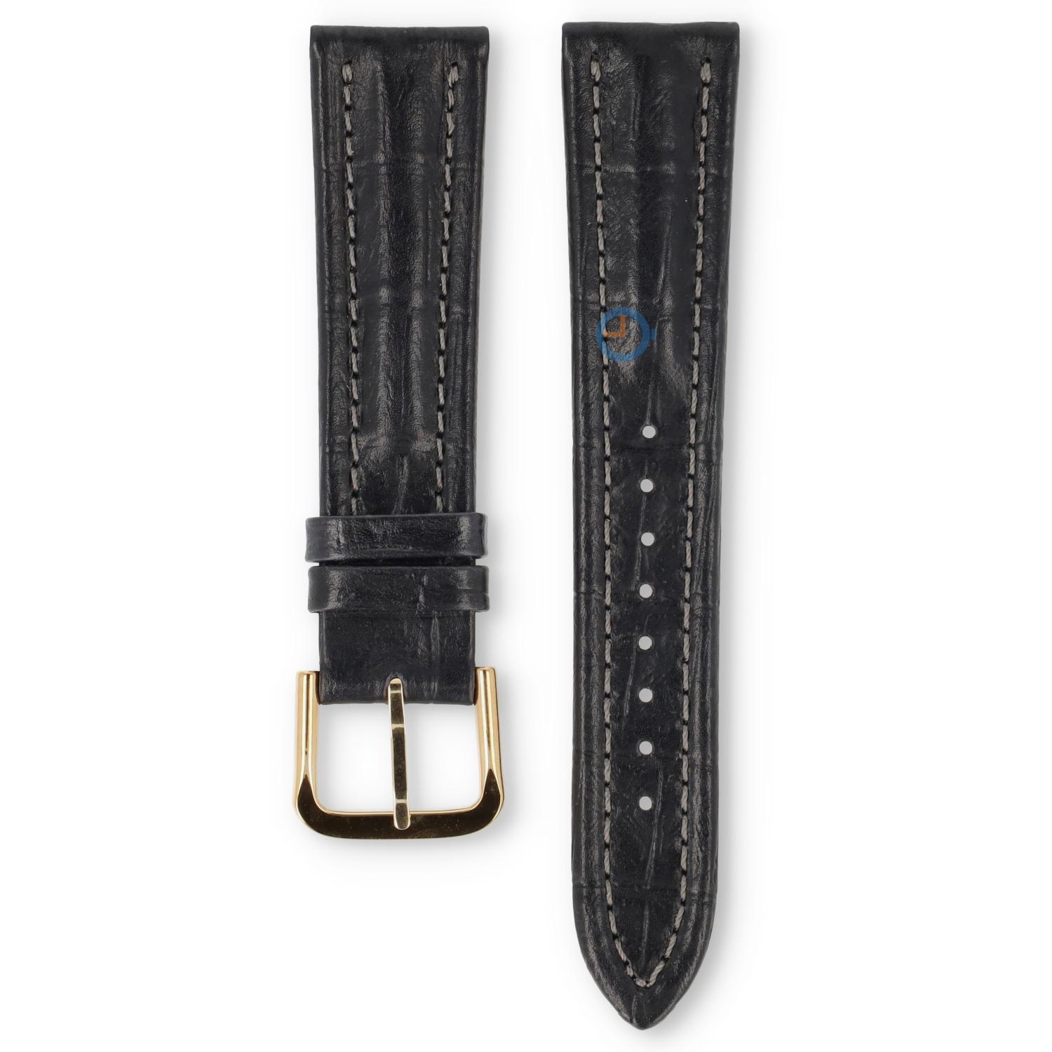 Universal 20mm schwarzes Leder Uhrenarmband - Seiko