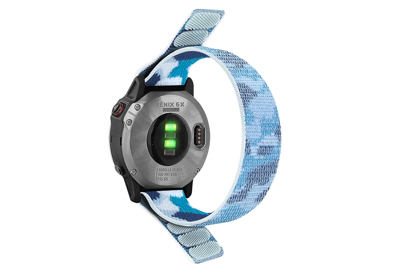 Nylon 22mm Uhrenarmband mit Klettverschluss - Armyblau