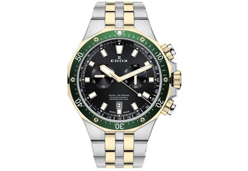 Edox Delfin 10109 Uhrenarmband Schwarz Kautschuk