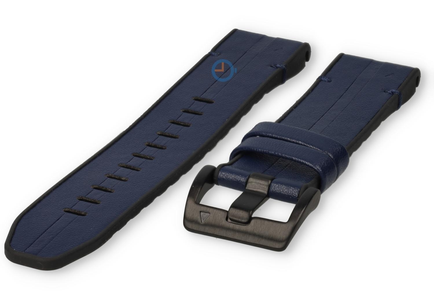 Hybrid Armband - Silikon/Leder - 26mm - blau