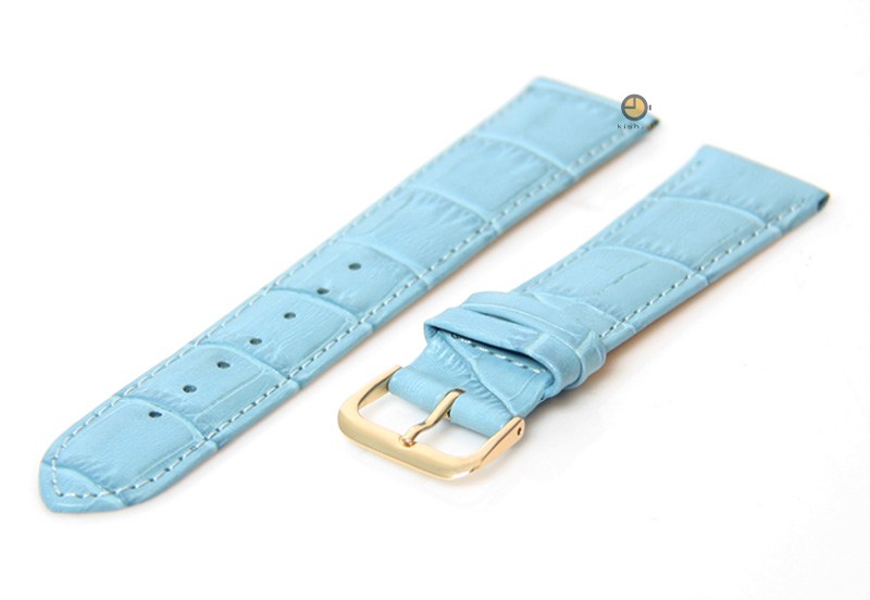Uhrenarmband 20mm Hellblau Leder
