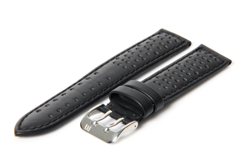 Uhrenarmband 22mm Schwarz wasserfestes Leder