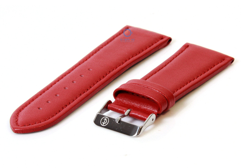 Rot 26mm Glatte Uhrenarmband Leder
