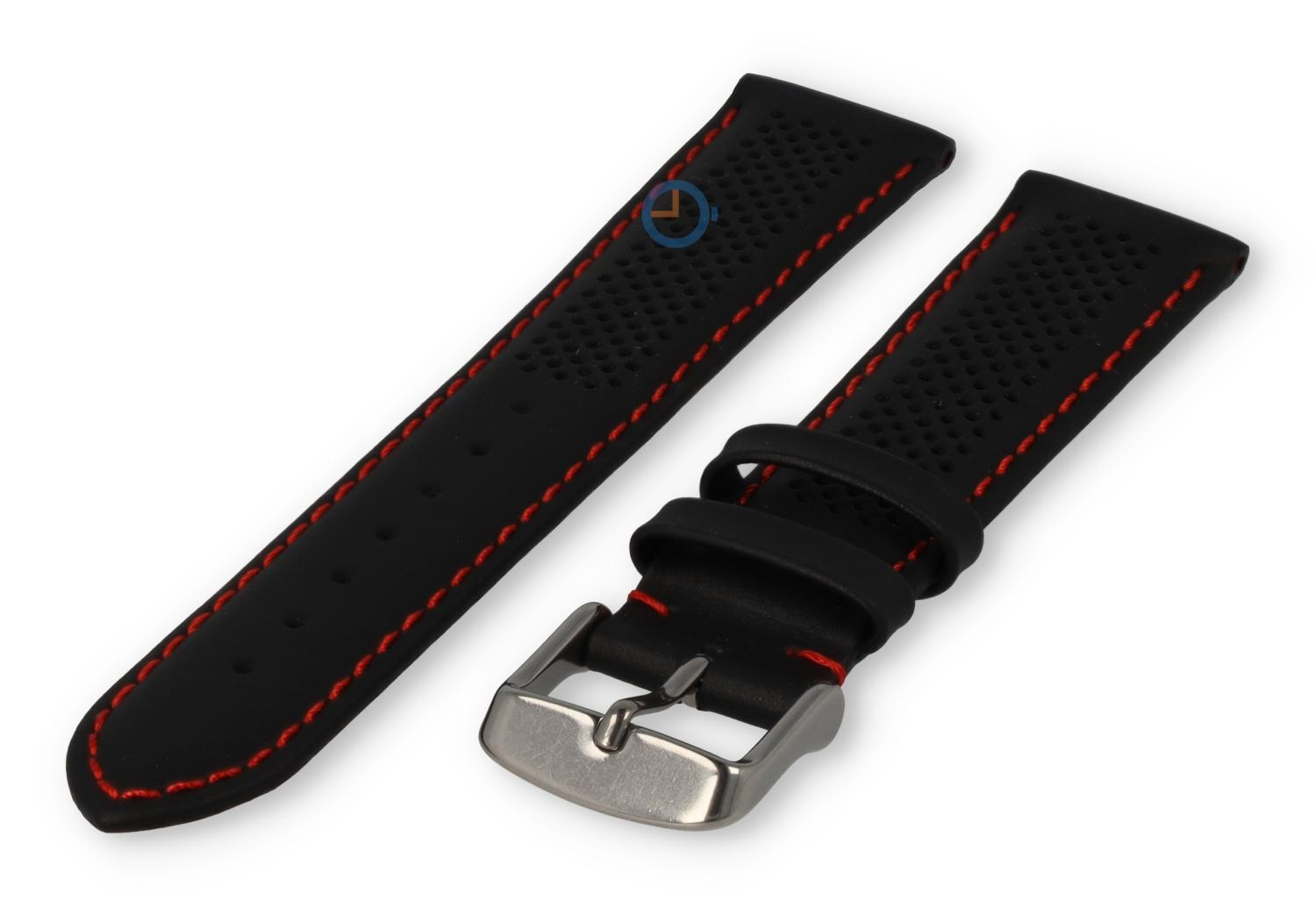 20mm hybrid Band - schwarz mit rot