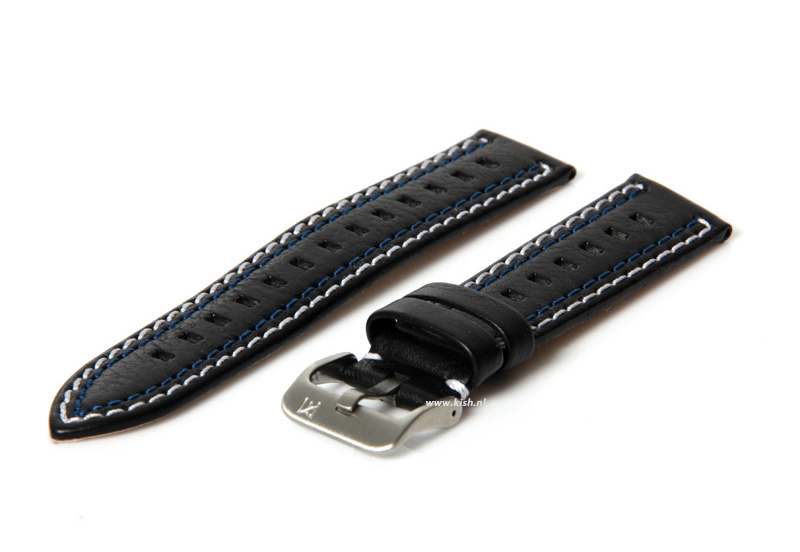 Uhrenarmband 20mm Schwarz Leder (sport)