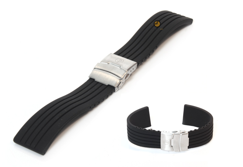 24mm Silikon Uhrenarmband Schwarz