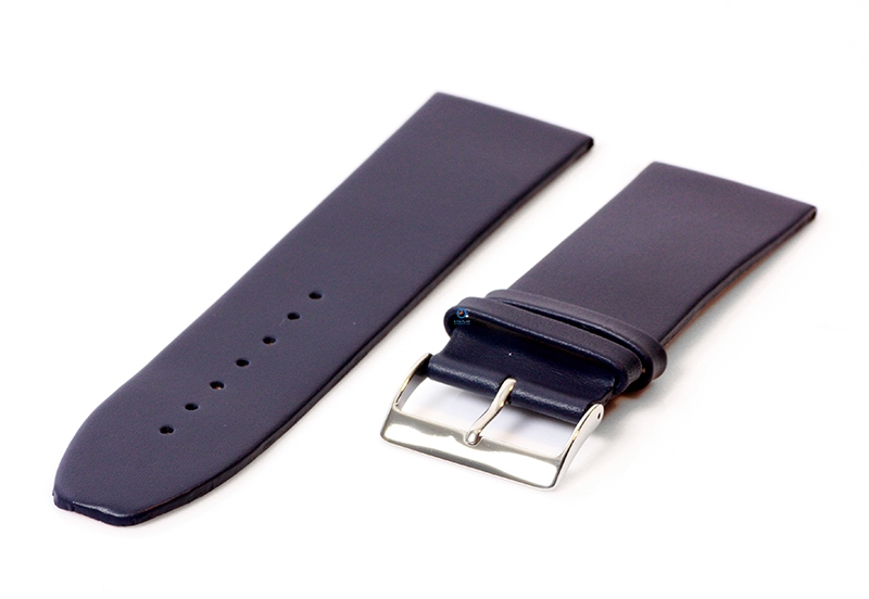 Nahtloses Uhrenarmband 26mm Kalbsleder - blau