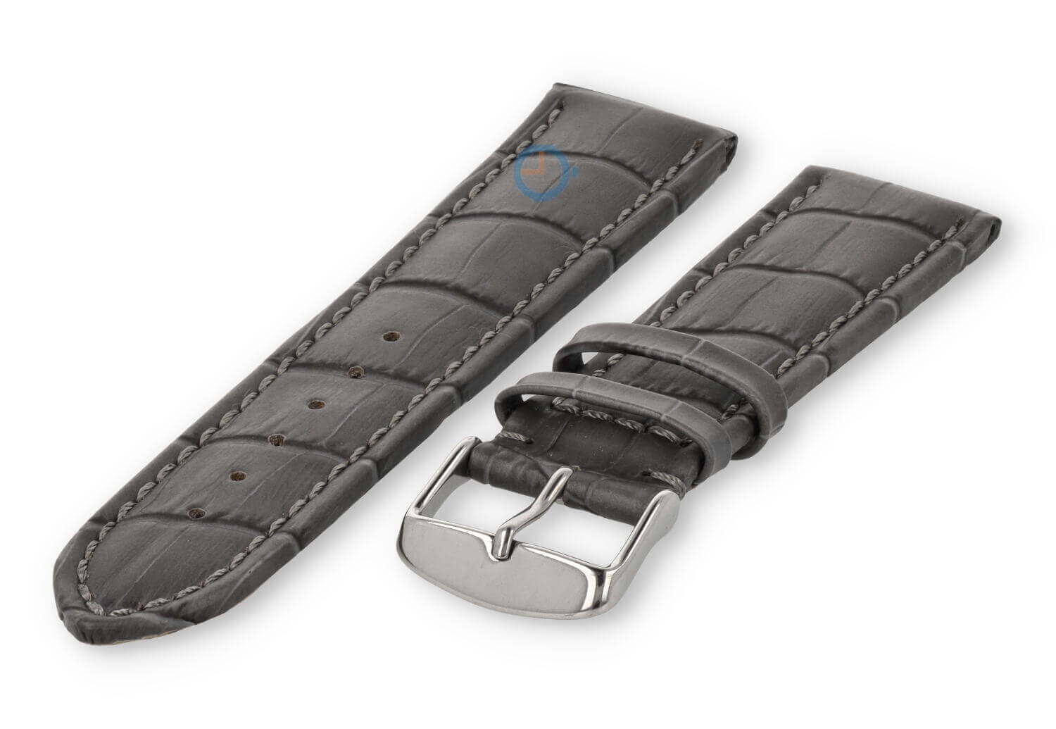 Starkes Uhrenarmband aus Kalbsleder - 24mm - grau