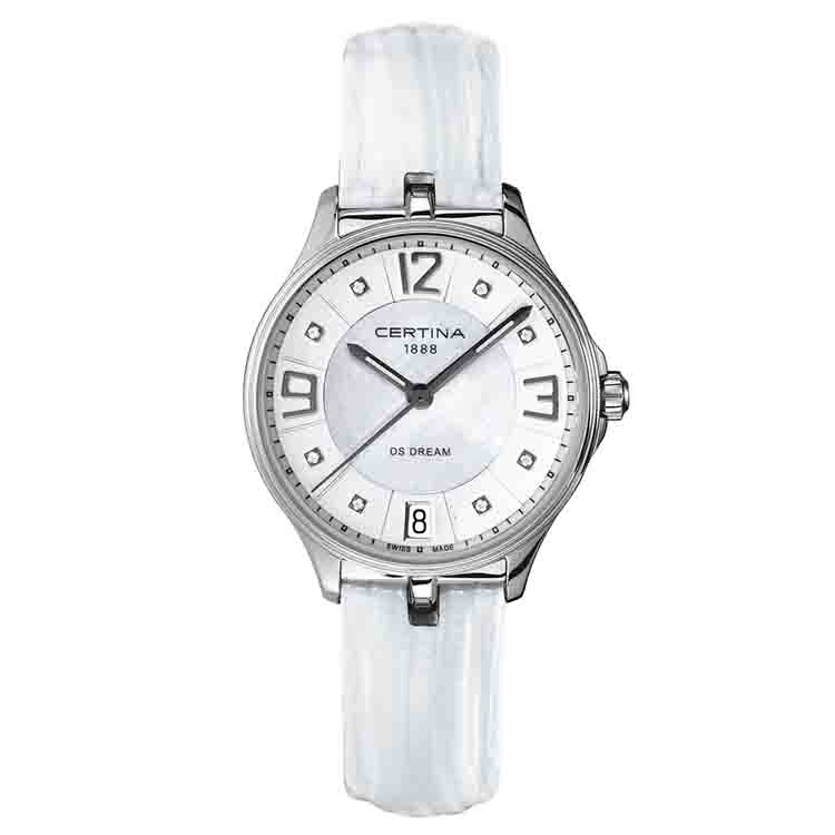 Certina Band C0212101611600A 14/14mm weiß Leder ohne Schließe