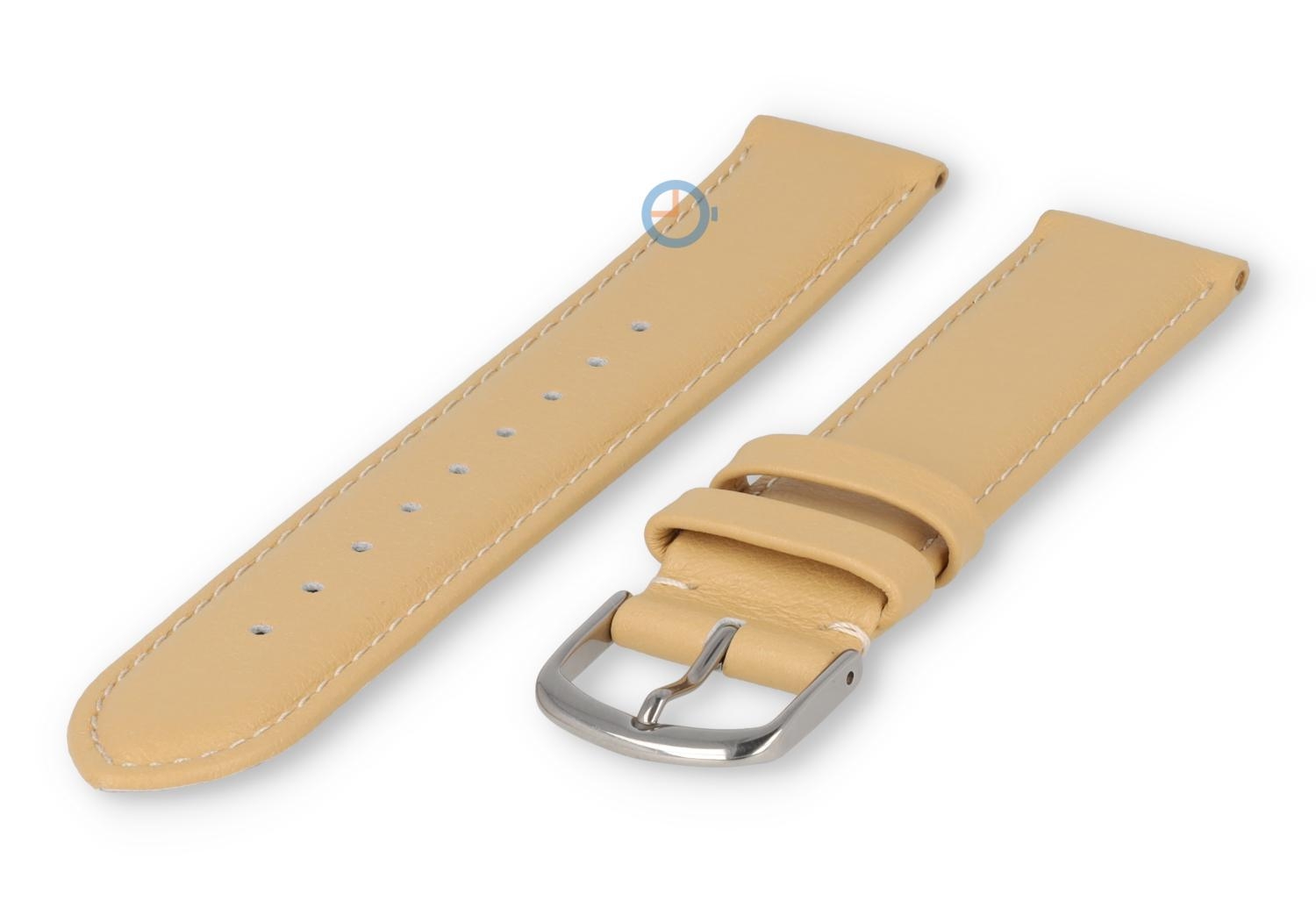 18mm Lederband mit Naht - vanille