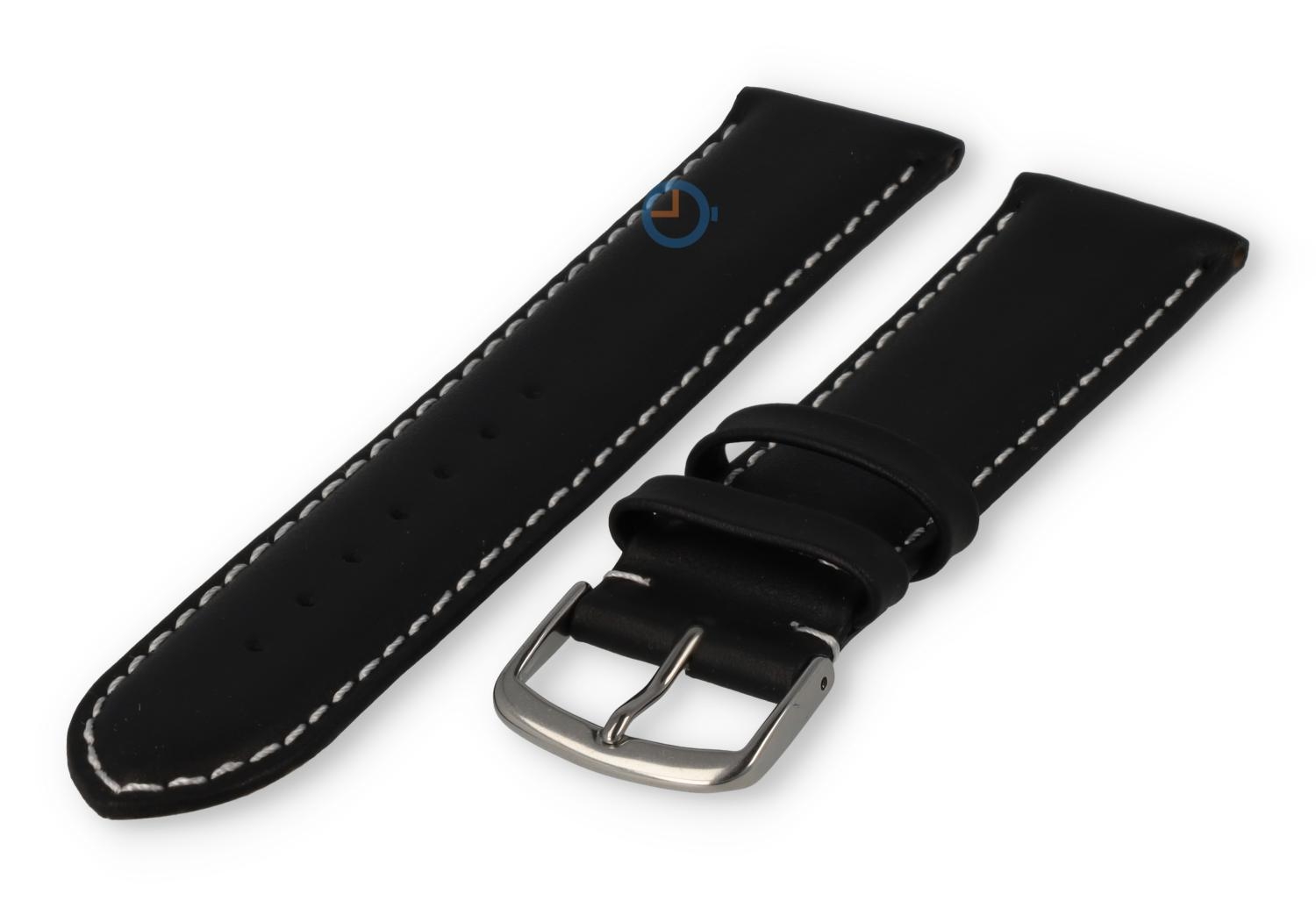 Ungerade Größe Uhrenarmband Leder - 21mm - schwarz