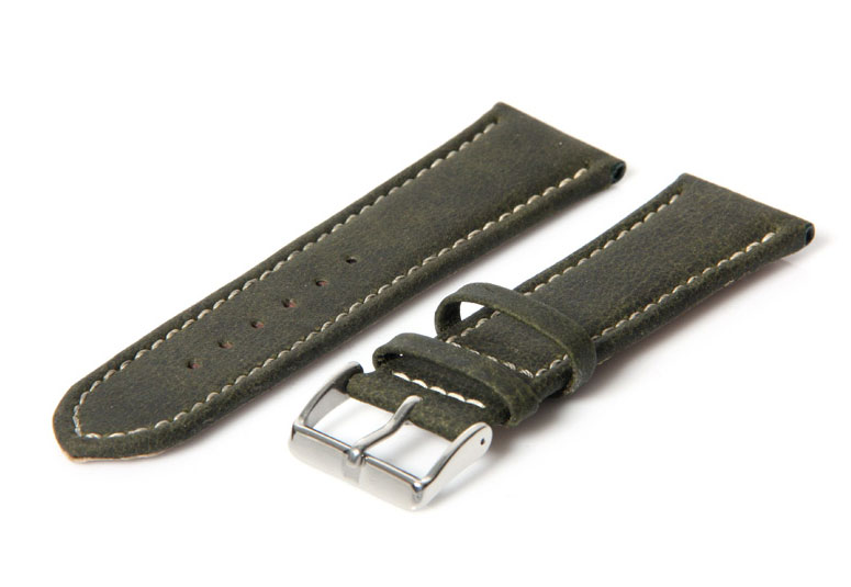 Uhrenarmband 24mm Grün Leder
