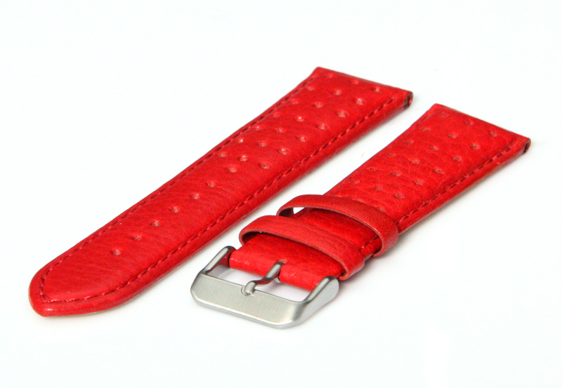 Uhrenarmband 20mm Rot atmendes Leder