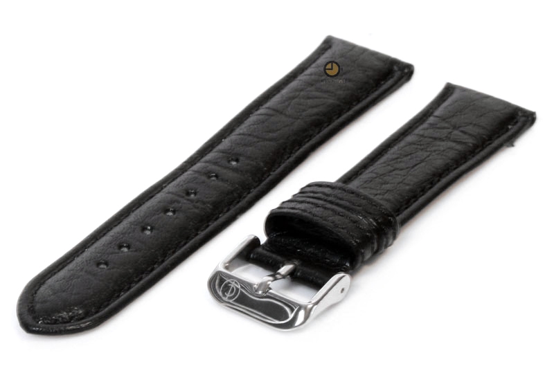 Uhrenarmband 18mm Schwarz Bisonleder
