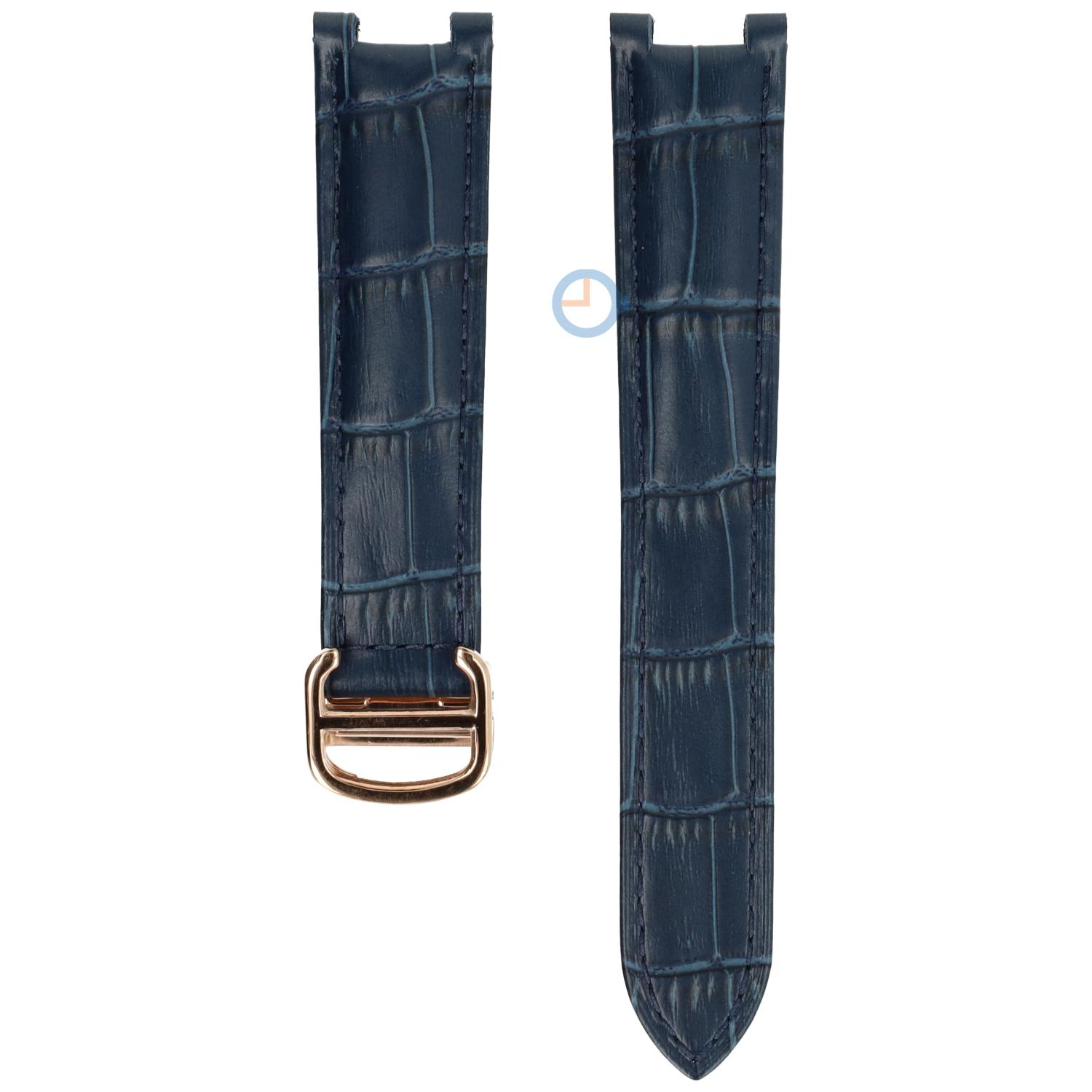Uhrenarmband Cartier Pasha - 18/10 - blau mit rosagold