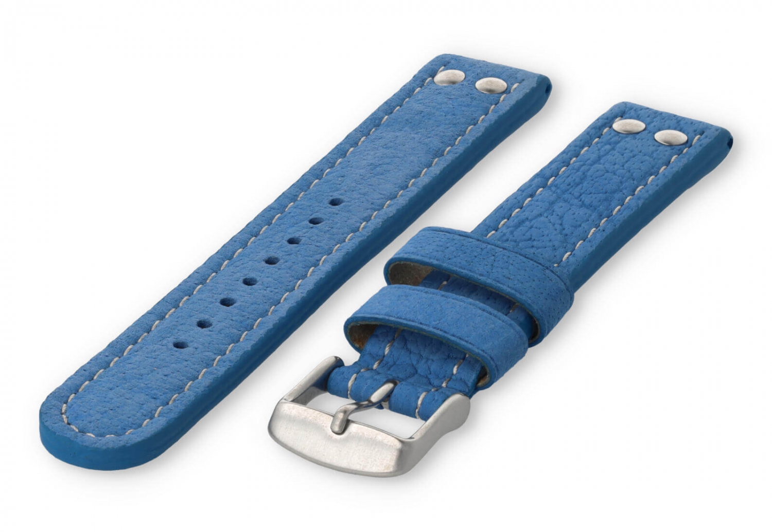 Flieger Uhrenarmband 18mm hellblaues Leder